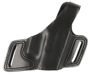 Bianchi Black Widow Belt Slide OWB leather holster for J Frame revolver, black.